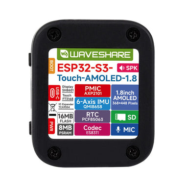 ESP32-S3 1.8inch AMOLED Touch Display Development Board 32-bit LX7 Dual-core Processor 368448 Accelerometer And Gyroscope Sensor ESP32 With Display