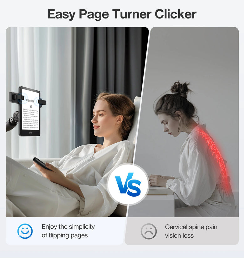 Bakeey SPT-2 2 Clips Remote Control Page Turner Forward & Backward Page Turner Video Recording Remote Triggers for Kindle Paperwhite Scribe Oasis for Ipad Reading for Kobo Surface Comics