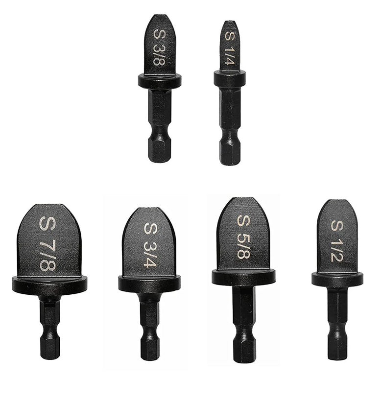 6PCS Repairing Set Air Conditioner Copper Tube Expander Swaging Tool Manual Copper Pipe Swage Too Expander Drill Bit Soft Copper tubing Tool bit with 1/4'' 3/8'' 1/2'' 5/8'' 3/4'' 7/8''Bits