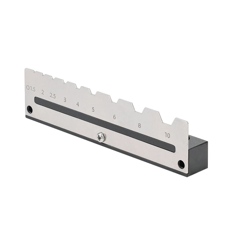 Ganwei MG0-000-0125-1 Hex Key Organizer Rack CNC Aluminum Alloy Stainless Steel Wall Mount Storage for 1.5mm to 10mm Hex Key Set Tool Holder