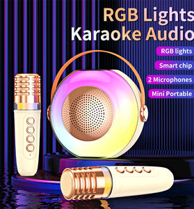 A6 RGB bluetooth Speaker Portable Speaker with Dual Microphone Bass Diaphragm 360 Surround Sound Voice Mode Change Support AUX TF Card U Disk Playback Outdoors Portable Karaoke Speaker