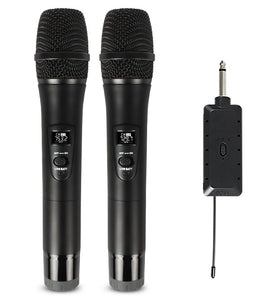 LEORY E8 2 Wireless Microphone VHF Professional Mic Transmitter Receiver DJ For Square Speaker Mixer Live Sound Card K Song Karaoke