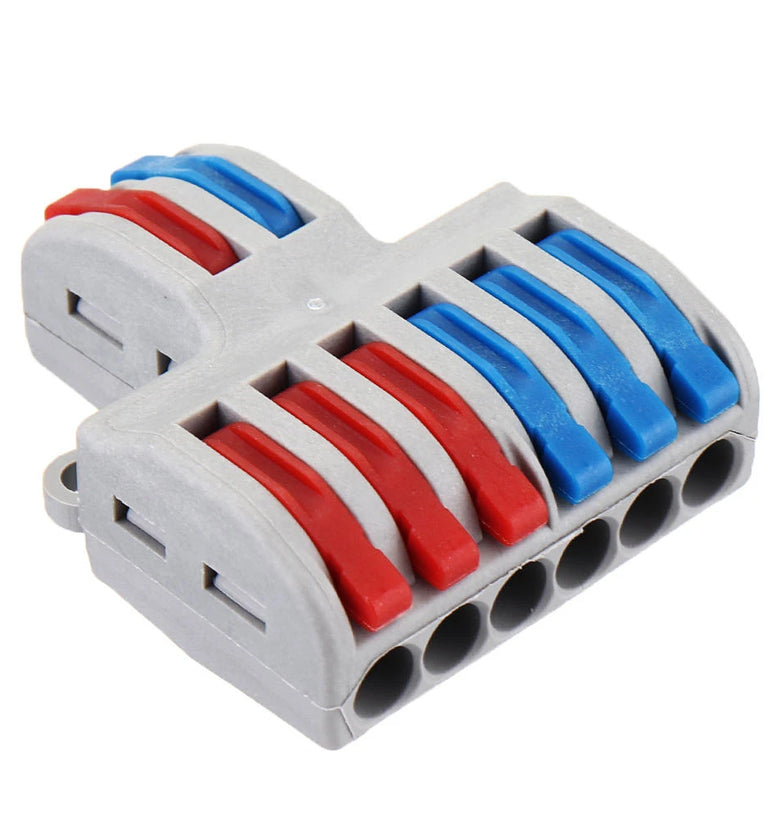 3pcs SPL-62 Two Groups of Parallel One-in and Three-out Splitter Terminal Wire Connector
