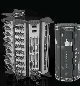 128 in 1 Precision Screwdriver Set CR-V Steel Magnetic Driver Kit Flexible Shaft for Electronics Computers Gaming Consoles Portable Repair Tool Set