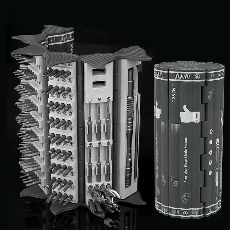 128 in 1 Precision Screwdriver Set CR-V Steel Magnetic Driver Kit Flexible Shaft for Electronics Computers Gaming Consoles Portable Repair Tool Set