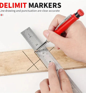 Refillable Carpenter Pencil Set Woodworking Marking Pen Deep Hole Marker High Precision Mechanical Pencil for Accurate Craftsmanship and Drafting Essential Tool for Engineers Carpenters and Architects