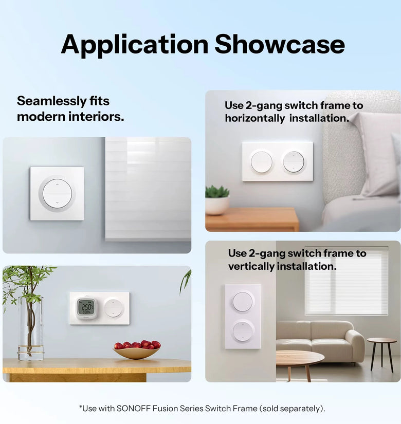 SONOFF MINI-RBS-E Fusion Series Matter Over WiFi Smart Roller Shutter Wall Switch Orb-RBS Works with Google Home Alexa Apple Home