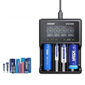 XTAR VC4SL Intellegent LCD Battery Charger USB C QC3.0 Fast Charge 1.2V Ni-MH AAA AA Batteries Rechargeable Li ion 18650 21700 Battery Charger