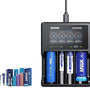 XTAR VC4SL Intellegent LCD Battery Charger USB C QC3.0 Fast Charge 1.2V Ni-MH AAA AA Batteries Rechargeable Li ion 18650 21700 Battery Charger