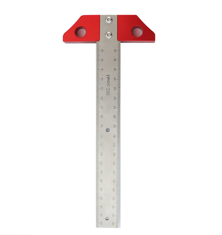8 Inch/200mm T Square Marking Measuring Ruler Imperial Metric Scale Woodworking Scribing Ruler Gauging Tool