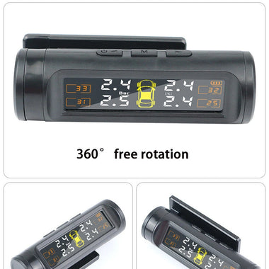 High-Precision Wireless Tire Pressure Monitor System 360 Rotatable 433.92 MHz Hidden Tire Pressure Monitor Car Tire TPMS Display