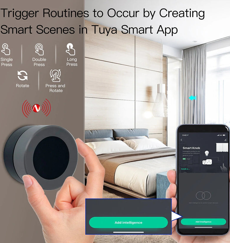 MOES Tuya ZigBe Smart Knob Switch Wireless Scene Button Controller Battery Powered Automation Scenario Smart Life App