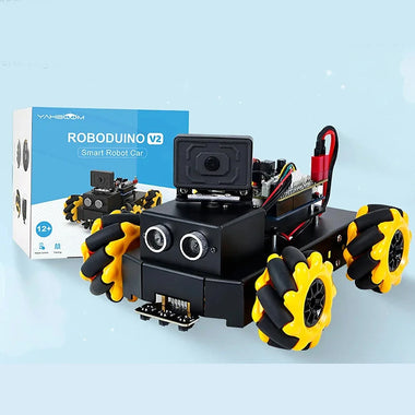 Yahboom Smart Robot Car Kit Roboduino V2 with ESP32 WiFi Camera Metal Body Educational Toy Robotic Kit DIY for Arduino