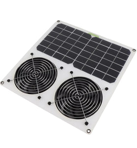 Solar Panel Powered Fan 12inch Waterproof Dual Fan 100W Solar Exhaust Fan for Chicken House Greenhouse