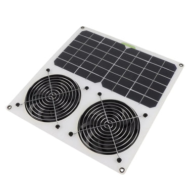 Solar Panel Powered Fan 12inch Waterproof Dual Fan 100W Solar Exhaust Fan for Chicken House Greenhouse