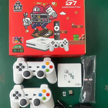 G7 64G 25000+ Games TV Game Console Android 13 8K HD Support WiFi6 & BT5.0 Dual Wireless Controllers 25+ Emulators Retro Games Player Console
