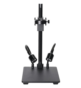 HAYEAR Aluminum Digital Microscope Stand Industrial Camera Monocular Lens Lift Repair Workbench Black