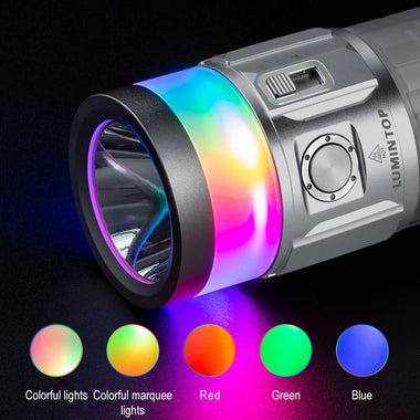 Lumintop Rainbow 2.0 LED+RGB Flashlight 3000LM 1000M 46950 32000mAh Battery USB-C Rechargeable Camping Flashlight