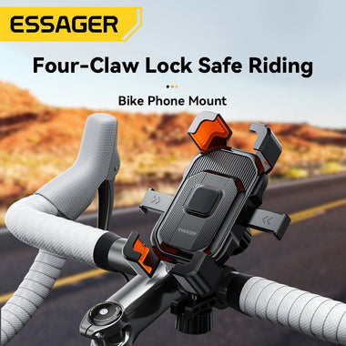ESSAGER ES-ZJ28 Universal Bike Phone Holder Handlebar/Rearview Mirror Mount Bracket 360 Rotation for  4.7-6.7inch Mobile Phone Stand Shockproof Bracket