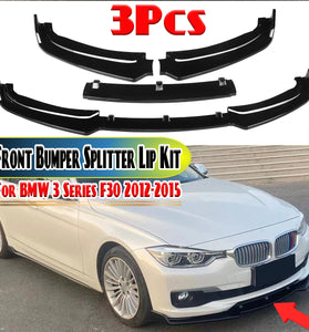 LOWER FRONT GLOSS BLACK SPLITTER SPOILER BUMPER LIP For BMW 3 Series F30 2012-15