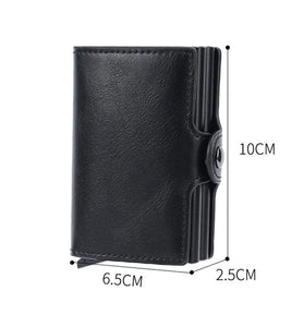 Automatic Elastic Credit Card Holder Mens Wallet Double Layer Aluminum Alloy Credit Card Holder Fashion Simple Metal Credit Card Holder