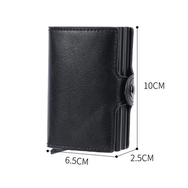 Automatic Elastic Credit Card Holder Mens Wallet Double Layer Aluminum Alloy Credit Card Holder Fashion Simple Metal Credit Card Holder