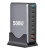 [GaN Tech]Bakeey YMX-500W 500W 8-Port USB PD Charger 2USB-A+6USB-C PD QC Fast Charging Desktop Charging Station EU Plug US Plug for iPhone 16 16 Pro 15 14 13 Pro Max for Huawei Mate XT for Xiaomi 15pro for Samsung Galaxy Z Flip6