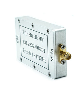 100kHz-1.7GHz Software-Defined Radio Full-Band RTL-SDR Receiver Aviation Shortwave Wideband CNC Aluminum Alloy Housing