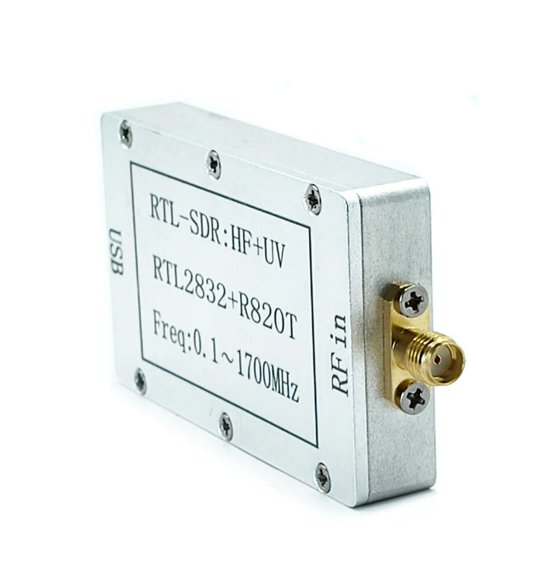 100kHz-1.7GHz Software-Defined Radio Full-Band RTL-SDR Receiver Aviation Shortwave Wideband CNC Aluminum Alloy Housing