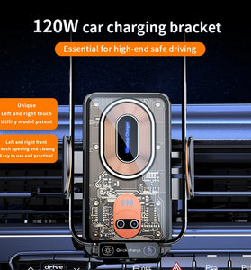 V88 120W Car Mount Phone Holder Intelligent Infrared Induction Air Vent Clip 15W Car Wireless Charger Magnetic for iPhone 16 16 Pro 15 14 13  for Samsung for Xiaomi for Huawei