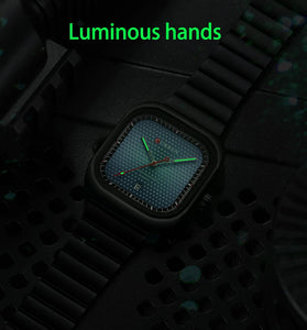 CURREN 36MM Large Dial Fashion Square Men's Quartz Watch Waterproof Luminous Calendar Clock Stainless Steel Business Casual Wristwatch