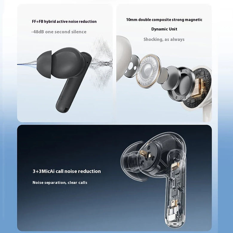 EDIFIER X5 EVO TWS Earbuds bluetooth V6.0 Earphone Dual ANC FF+FB -48dB Depth Noise Cancelling 6 Mic AI Call Noise Reduction 10mm Dual Composite Magnetic Drivers Spatial Sound 43H Playback AI Simultaneous Interpretation Sports Headphones