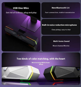 EDIFIER M30 Plus Computer Speaker Wired bluetooth Soundbar Dual 52mm Drivers RGB Light Built-in Microphone 3 Fine-tuned Sound Effect USB Wired Desktop Soundbar