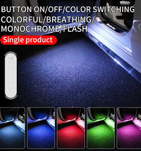 LED Car Door Welcome Light Multicolor Flash Cordlessd Atmosphere Warning Light Anti-collision Rear-end Light