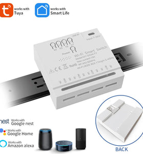 4CH Tuya WiFi Relay Smart Wireless Switch Module 4 Channels 7-32V 85-250V 2200W RF433 Remote Control 10A 4 Way Receiver with Alexa Smart Life APP