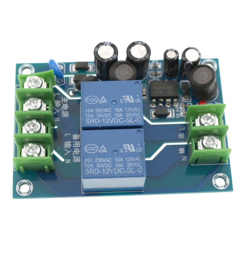 220V 2 Channel Power Automatic Switcher 10A Dual Power Supply 2 In 1 Out Battery Cut-off Control Switch Board Module