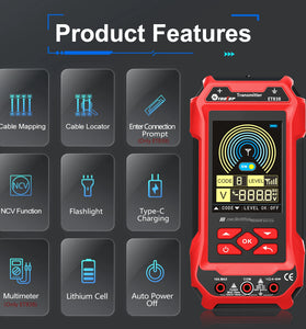 ET836 ET838 Underground Cable Tester Locator Wire Tracker Detection Multimeter Wall Electrical Lines Water and Gas Supply Pipeline Path