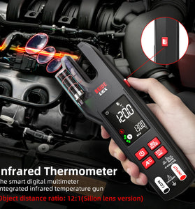 BSIDE U6X Digital Clamp Meter Multifunctional Testing Device 0-620V with Infrared Temperature Sensing Diode Measurement Compact Ideal for Electrical Troubleshooting and Repair