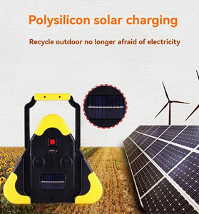 BIKIGHT Solar Emergency Triangular Roadside Warning Light USB Super Bright LED Work Lights for Car Repairing Camping Hiking Hunting