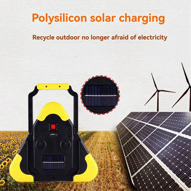 BIKIGHT Solar Emergency Triangular Roadside Warning Light USB Super Bright LED Work Lights for Car Repairing Camping Hiking Hunting