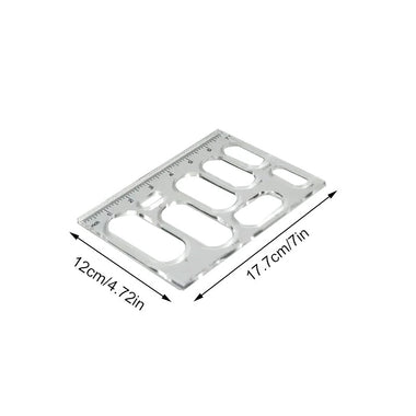 8-in-1 Acrylic Router Template 5mm Thick Woodworking Oval Shaped Cutting Tool Nested Template Set Transparent Material for DIY Craft Projects