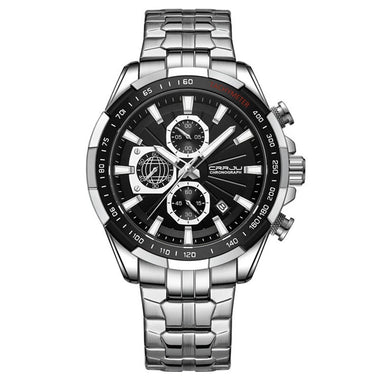 CRRJU Business Men's Watches Fashion Luxury Stainless Steel Quartz Watches Waterproof Chronograph Multifunctional Watches