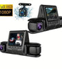 Car Dash Cam Camera Front Interior Rear 3 Lens Camera HD 1080P Car DVR with 64G Memory Card Wifi