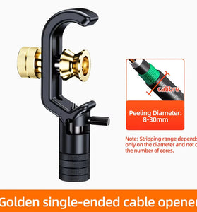 Armored Cable Stripper Optical Fiber Cable Slitter 8-30mm Adjustable Aluminum Blade Compact Ergonomic Cable Sheath Cutter Stripping Tool Fiber Optic Jacket Slitter Portable Professional Tool