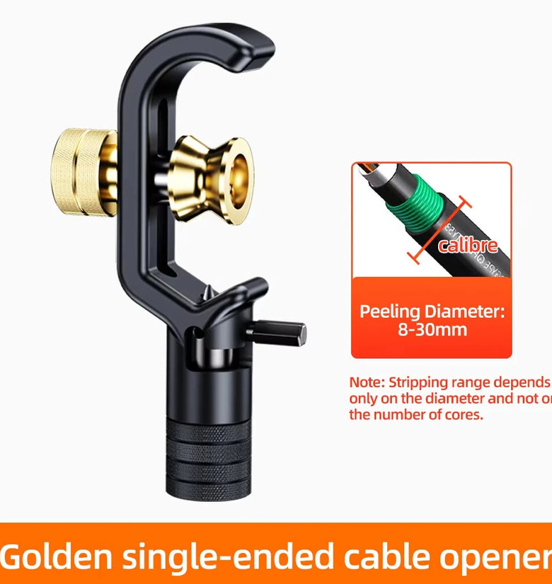 Armored Cable Stripper Optical Fiber Cable Slitter 8-30mm Adjustable Aluminum Blade Compact Ergonomic Cable Sheath Cutter Stripping Tool Fiber Optic Jacket Slitter Portable Professional Tool