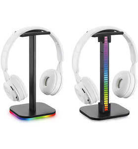 T11/T12 RGB Gaming Headphone Stand On-ear Headset Computer Desk Display Holder LED Base/USB Pickup Light Colorful Atmosphere Lamp Bracket for Gamer PC Accessories