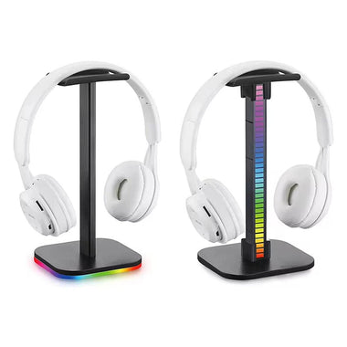 T11/T12 RGB Gaming Headphone Stand On-ear Headset Computer Desk Display Holder LED Base/USB Pickup Light Colorful Atmosphere Lamp Bracket for Gamer PC Accessories