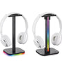 T11/T12 RGB Gaming Headphone Stand On-ear Headset Computer Desk Display Holder LED Base/USB Pickup Light Colorful Atmosphere Lamp Bracket for Gamer PC Accessories