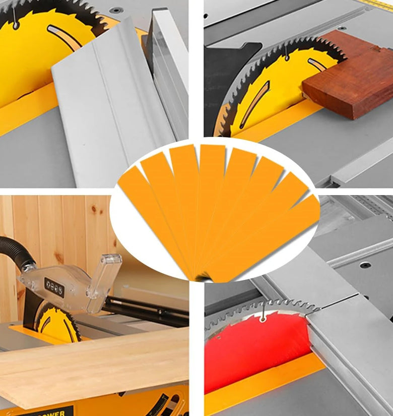 Zero Gap Woodworking Tape for More Accurate Cuts On Miter Saw Table Saw PVC Self Adhesive Strips for Positioning Wood Cutting 2 x 14 Inch Yellow 10 Pcs