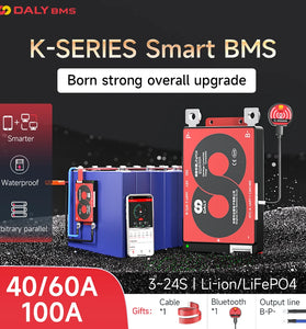 Daly BMS Smart Board Ternary Lithium Battery Protection Board with Balance+Bluetooth+RS485+CAN K-type 3~24 series with Parallel Module